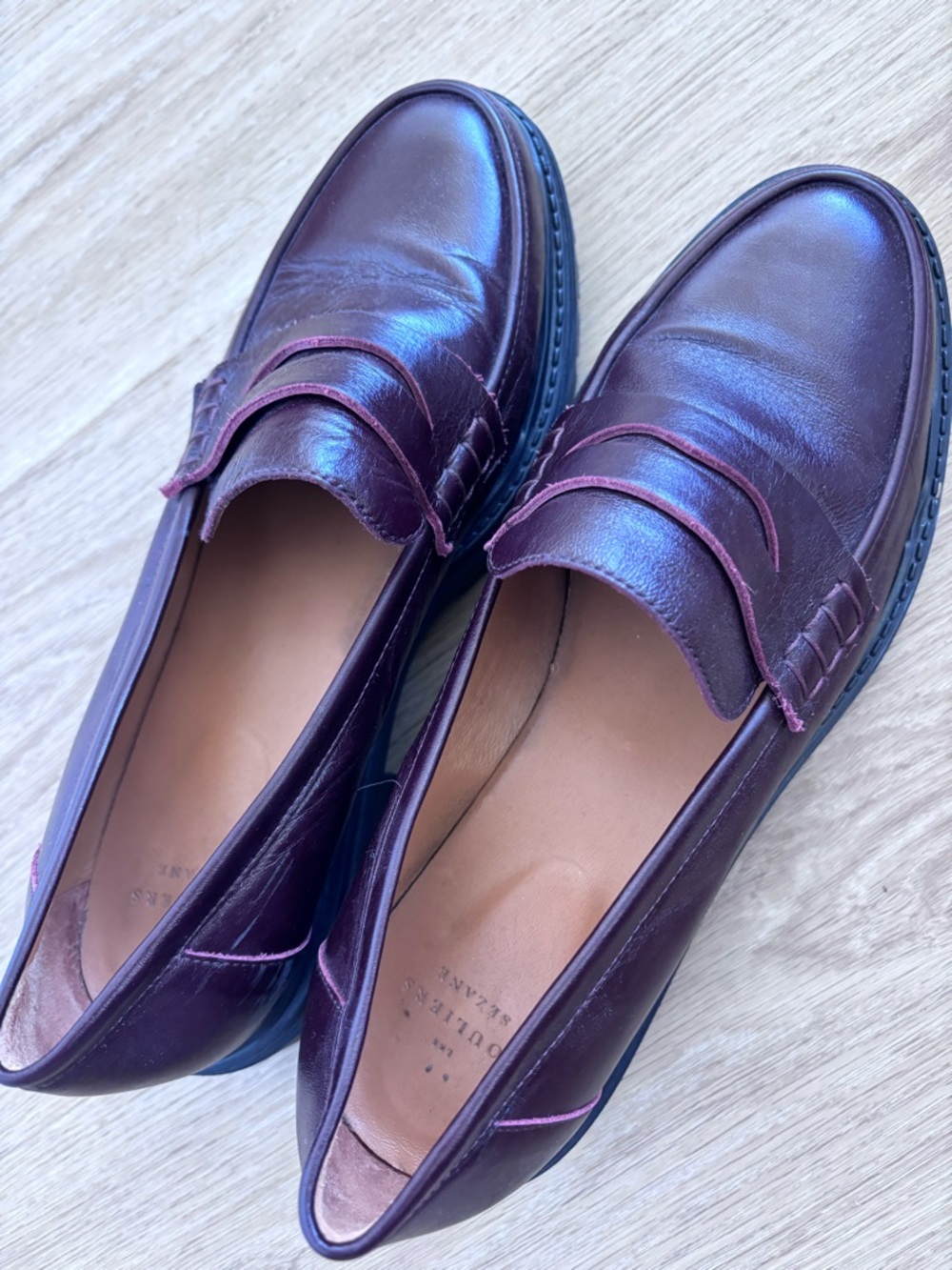 EUC Sézane Albane Loafers in Glossy Burgundy Size 9 - Picture 11 of 11